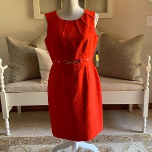 Tahari Arthur Levine NWT Size 8 Petite Orange Dress